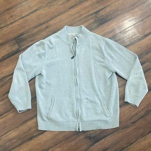 LL Bean XL Tall Zip Sweater Jacket Gray Mens